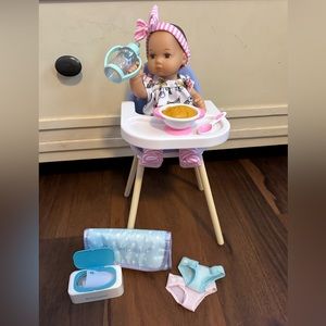 American Girl caring for baby set